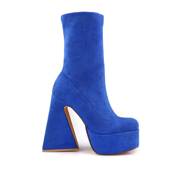 privileged by j.c. dossier Laskey Blue Vegan Suede Bootie