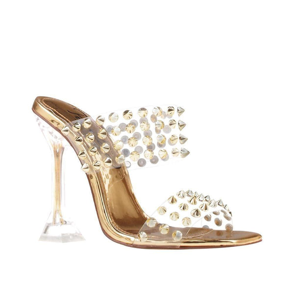 Privileged By J.c. Dossier Lavina Clear Studded Heel