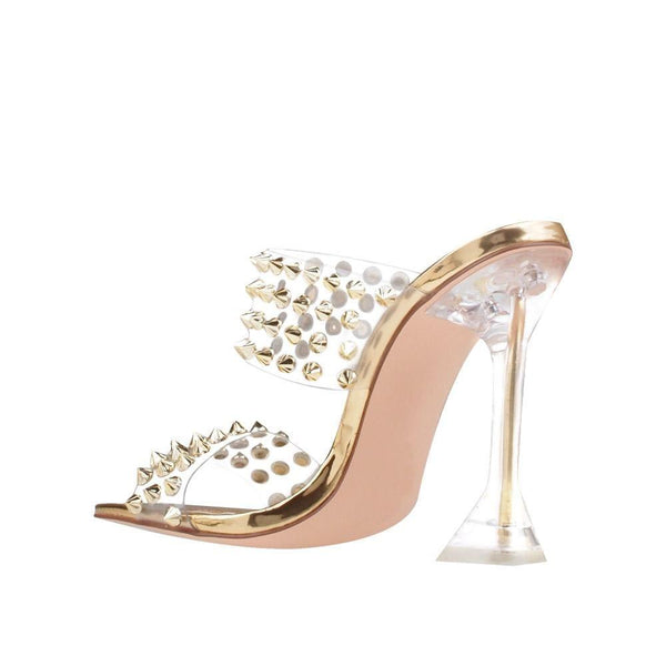 Privileged By J.c. Dossier Lavina Clear Studded Heel