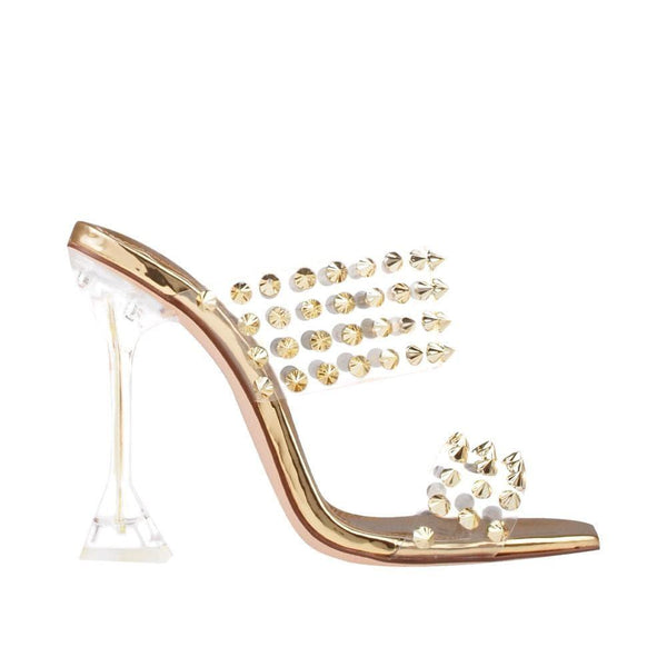 privileged by j.c. dossier Lavina Clear Studded Heel