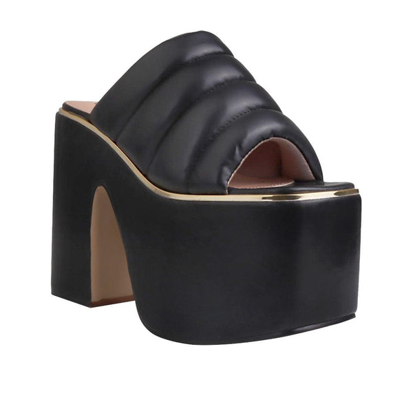 Privileged By J.c. Dossier Leisha Black Platform Heels