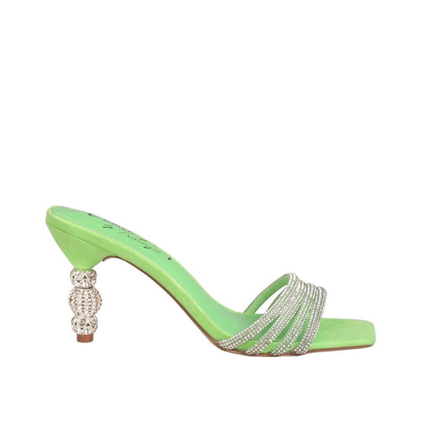 privileged by j.c. dossier Lemon Drop Haute Green Rhinestone Heels