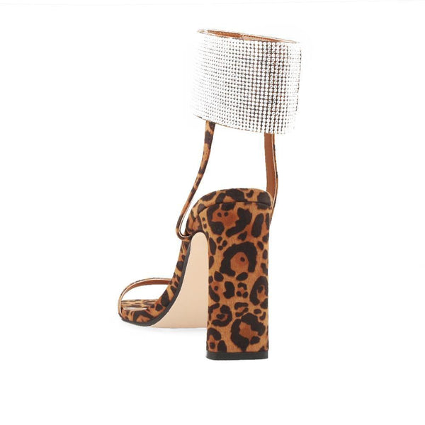 Privileged By J.c. Dossier Leopard Rhinestone Heel – Statement Jebelle