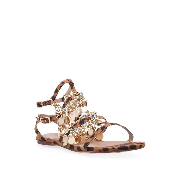 Privileged By J.c. Dossier Lesly Leopard Strappy Flat Sandals