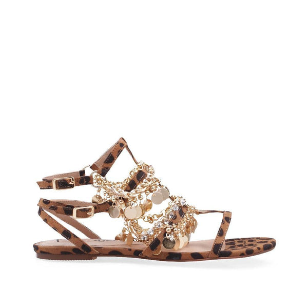 privileged by j.c. dossier Lesly Leopard Strappy Flat Sandals