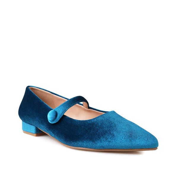 Privileged By J.c. Dossier Licon Blue Velvet Flats | Bold Style