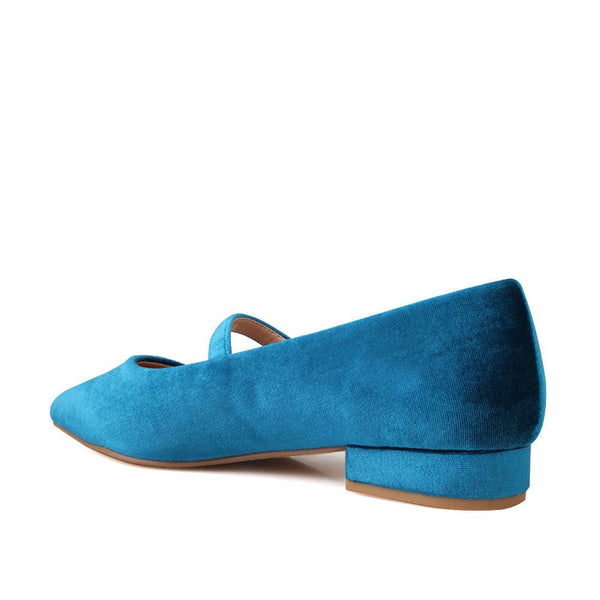 Privileged By J.c. Dossier Licon Blue Velvet Flats | Bold Style