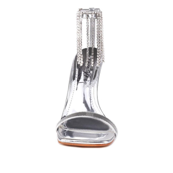 Privileged By J.c. Dossier Lilyco Silver Rhinestone Heel
