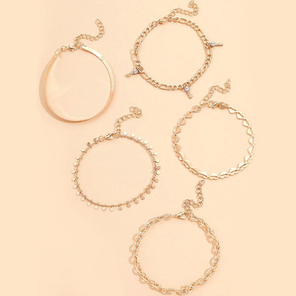 Privileged By J.c. Dossier Locket Anklet - Statement Gold Chain