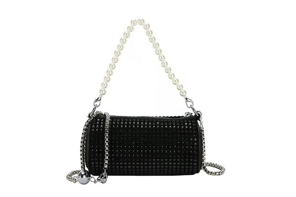 Privileged By J.c. Dossier Logan Black Studded Cylinder Handbag