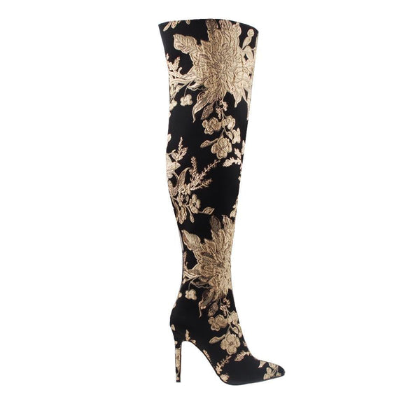 privileged by j.c. dossier Louisy Gold Embroidered Over-the-Knee Boot