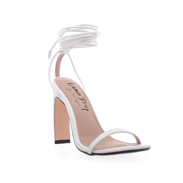 Privileged By J.c. Dossier Lucci White Ankle-Strappy Heels