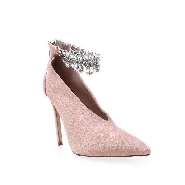 Privileged By J.c. Dossier Luce Nude Pointy Jewel Heels