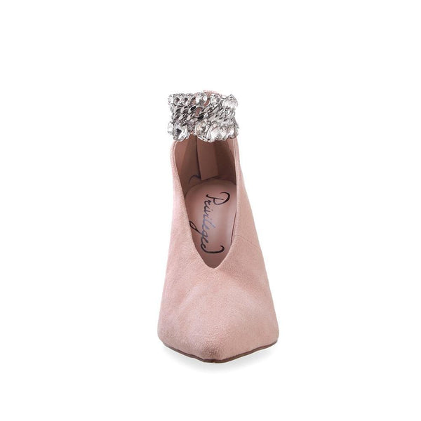 Privileged By J.c. Dossier Luce Nude Pointy Jewel Heels