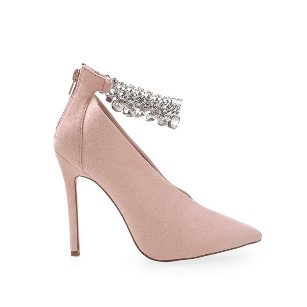 privileged by j.c. dossier Luce Nude Pointy Jewel Heels