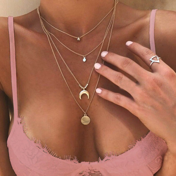 privileged by j.c. dossier Luna Layered Gold Necklace