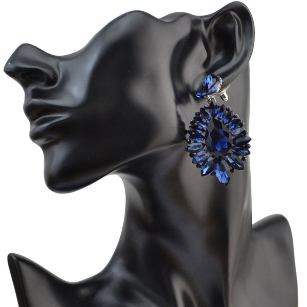 Privileged By J.c. Dossier Lystra Emerald Rhinestone Earrings