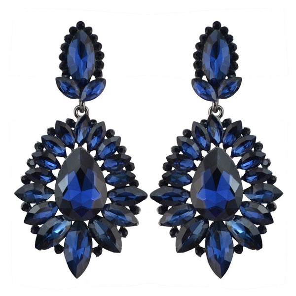 Privileged By J.c. Dossier Lystra Emerald Rhinestone Earrings