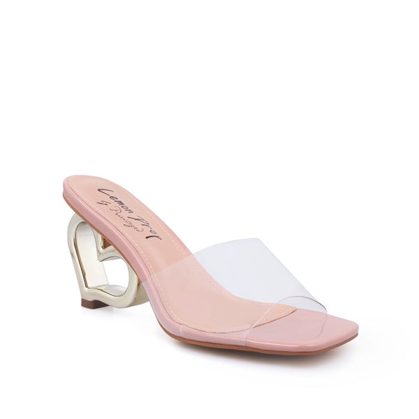 Privileged By J.c. Dossier Lyza Heart Sculptural Heel In Pink