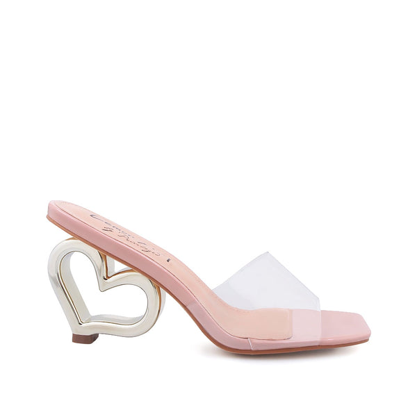 privileged by j.c. dossier Lyza Heart Sculptural Heel in Pink