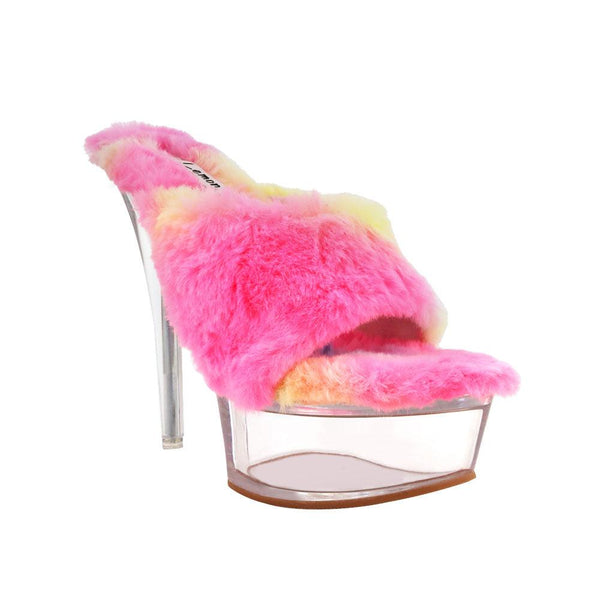 Privileged By J.c. Dossier Macy Neon Fuzzy Platform Heels