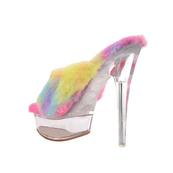 Privileged By J.c. Dossier Macy Neon Fuzzy Platform Heels