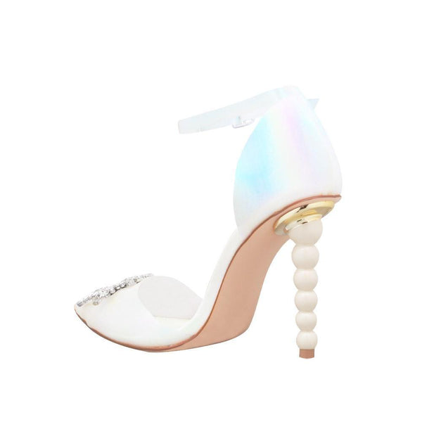 Privileged By J.c. Dossier Madiana Pearl Heel Ankle Strap Clear Heels