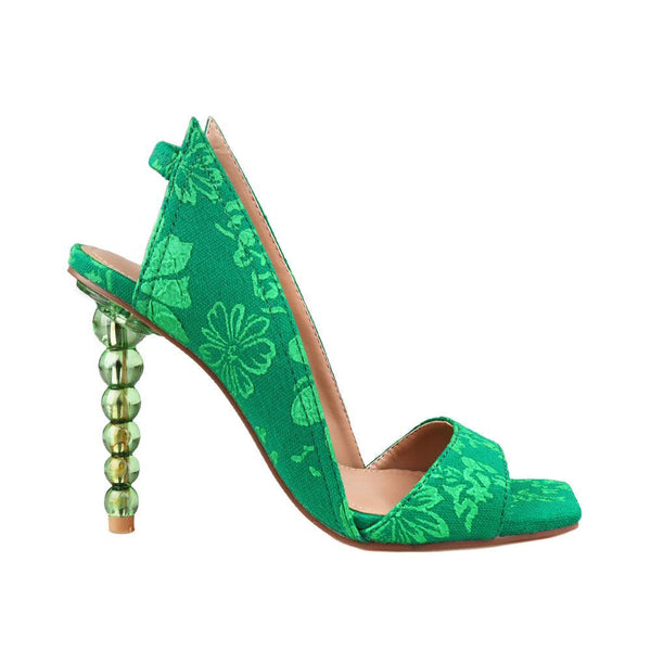 Privileged By J.c. Dossier Madona Prints Green Pearl Heel