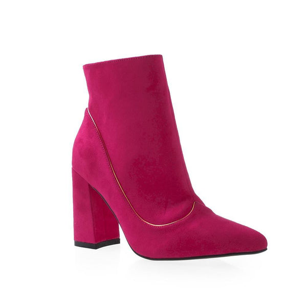 Privileged By J.c. Dossier Maelia Fuchsia Booties 3.5" Heel