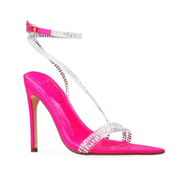 Privileged By J.c. Dossier Magdalena Hot Pink Rhinestone Heel