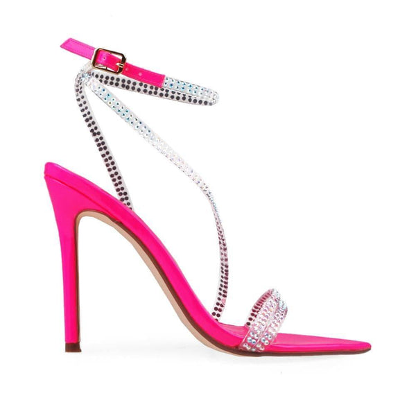 privileged by j.c. dossier Magdalena Hot Pink Rhinestone Heel