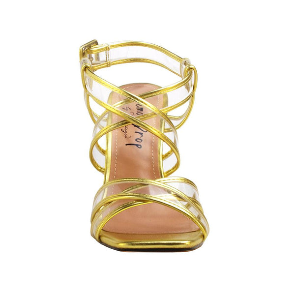 Privileged By J.c. Dossier Maguy Metallic Gold Strappy Heel