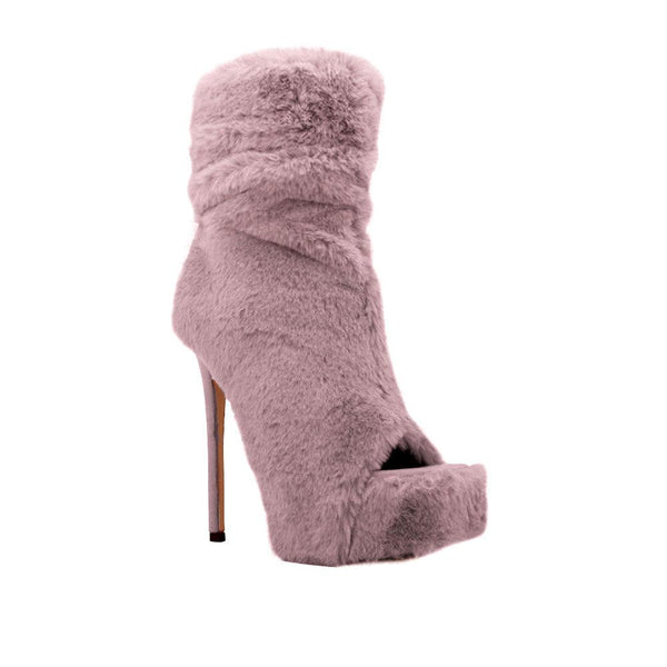 Privileged By J.c. Dossier Mailion Green Faux Fur Platform Bootie