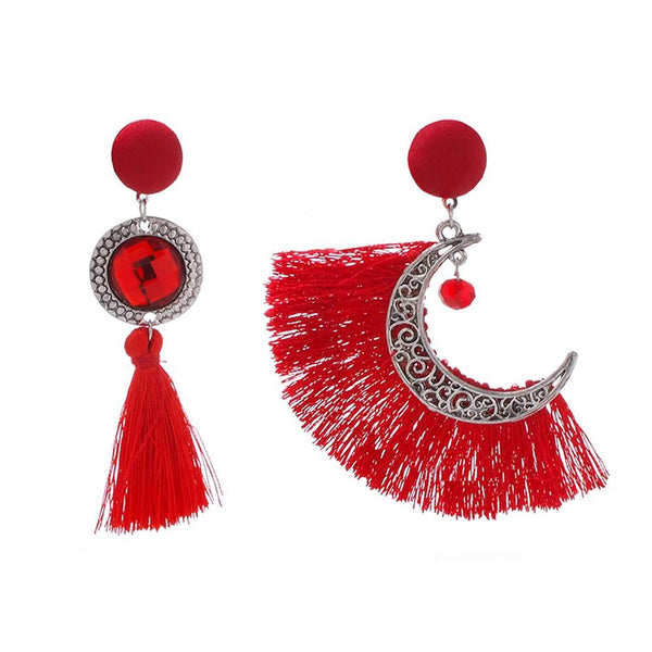privileged by j.c. dossier Majora Red Tassel Earrings