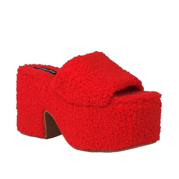 Privileged By J.c. Dossier Mandee Red Fuzzy Platform