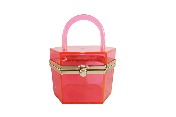 privileged by j.c. dossier Marcie Hexagon Neon Pink Handbag