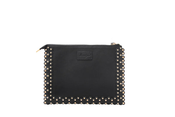 Privileged By J.c. Dossier Mareena Metallic Studded Clutch