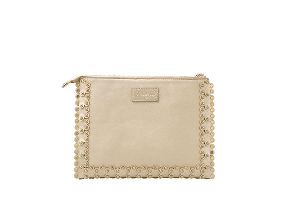 Privileged By J.c. Dossier Mareena Metallic Studded Pouch