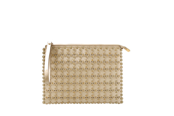 privileged by j.c. dossier Mareena Metallic Studded Pouch