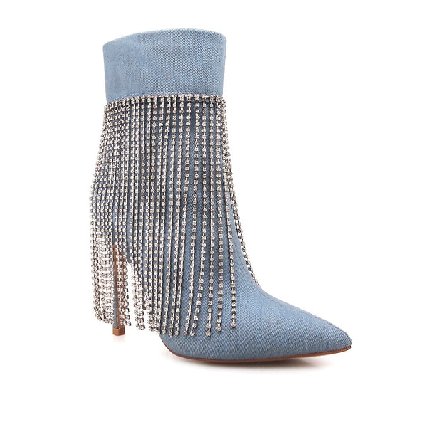 Privileged By J.c. Dossier Marilla Red Rhinestone Bootie