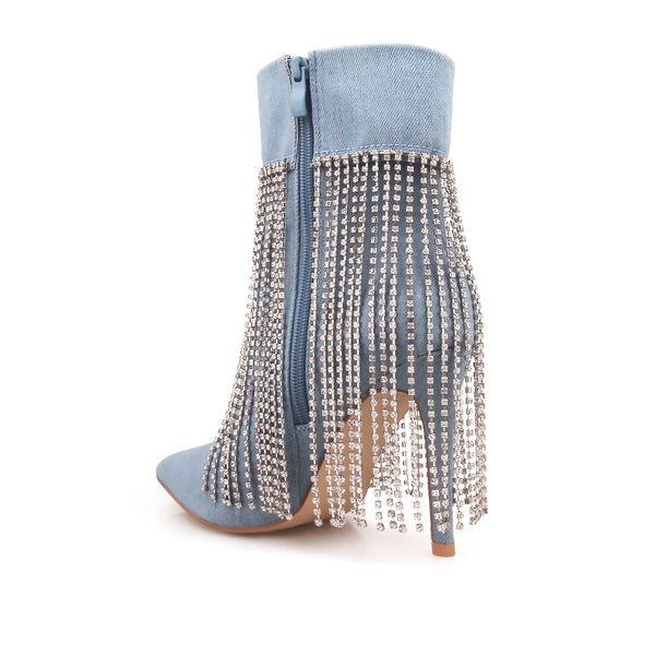 Privileged By J.c. Dossier Marilla Red Rhinestone Bootie