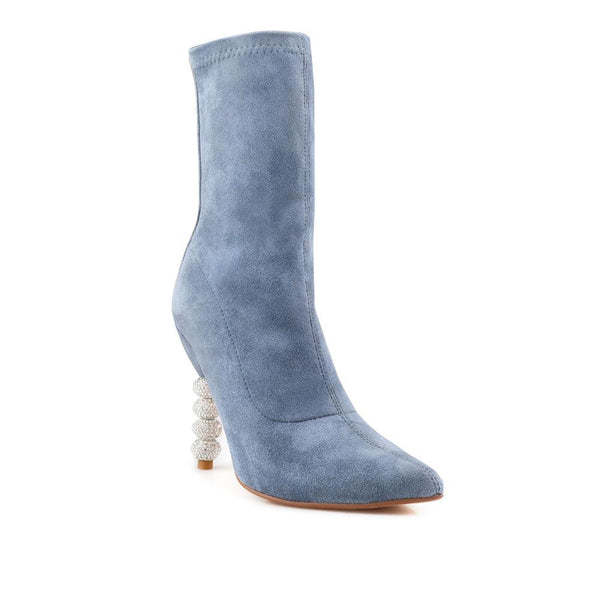 Privileged By J.c. Dossier Maxim Blue Vegan Suede Bootie