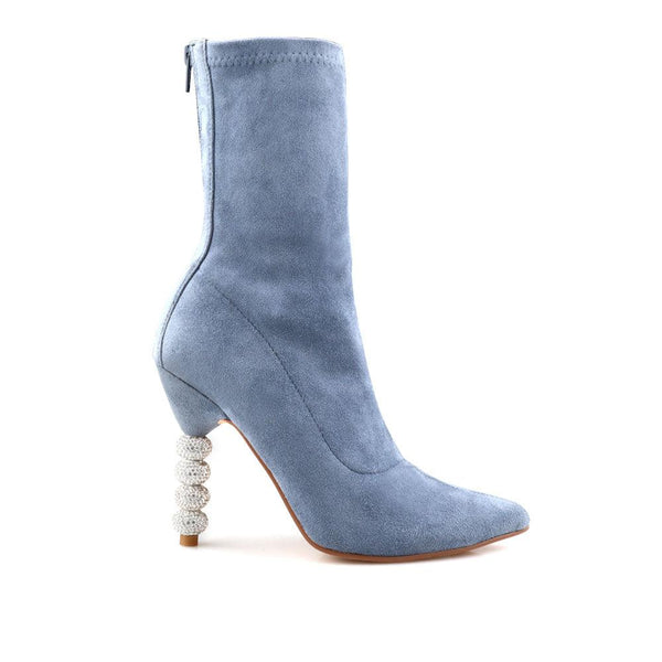 privileged by j.c. dossier Maxim Blue Vegan Suede Bootie