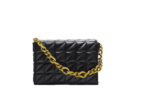 privileged by j.c. dossier Medor Quilted Black Handbag