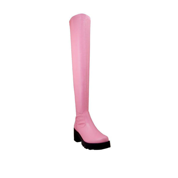 Privileged By J.c. Dossier Melissara Pink Vegan Leather Boot