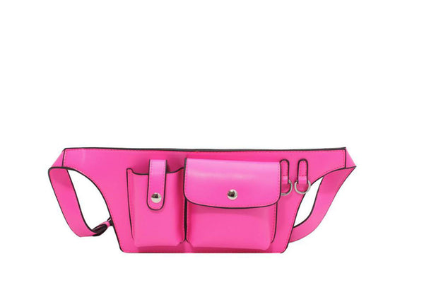 privileged by j.c. dossier Mia Neon Pink Vegan Leather Handbag