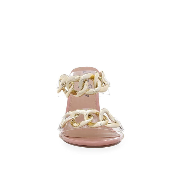 Privileged By J.c. Dossier Mimosa Pink Clear Block Heel