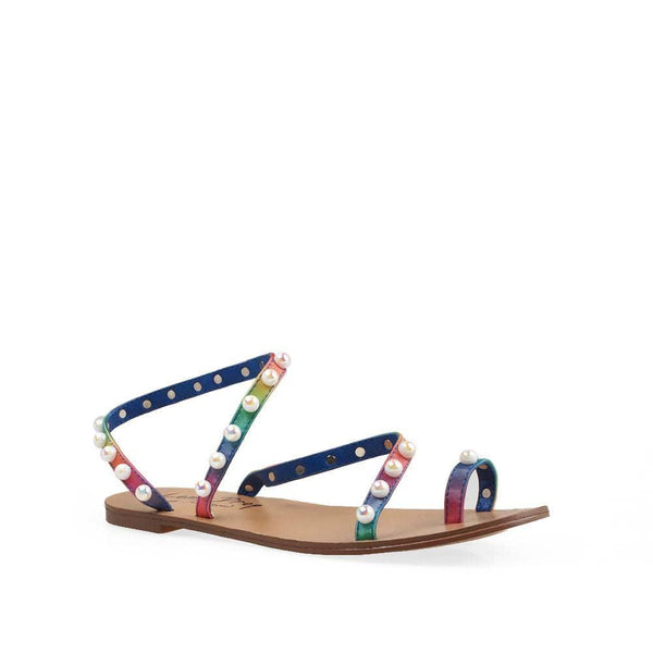 Privileged By J.c. Dossier Miriam Pearl-Embellished Flat Sandals