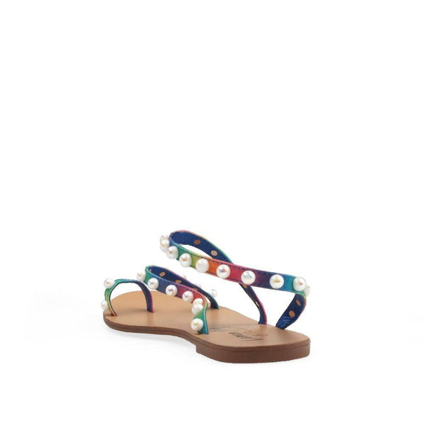 Privileged By J.c. Dossier Miriam Pearl-Embellished Flat Sandals