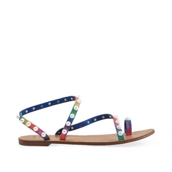 privileged by j.c. dossier Miriam Pearl-Embellished Flat Sandals